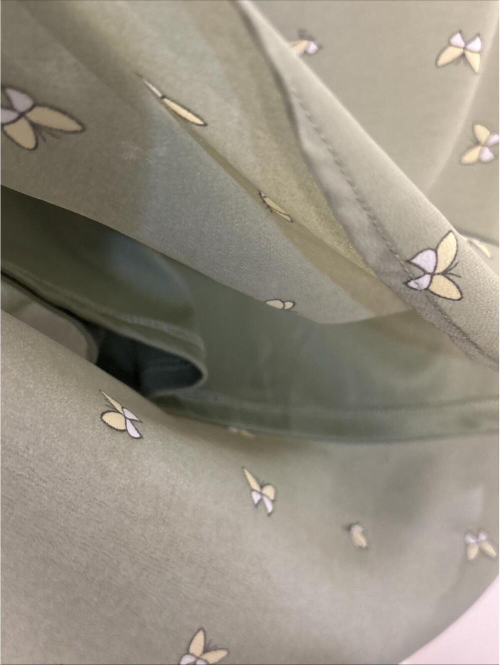 Pink Rose printed sage green asymmetric Butterflies Y2K Feminine Whimsical Small - Picture 6 of 9